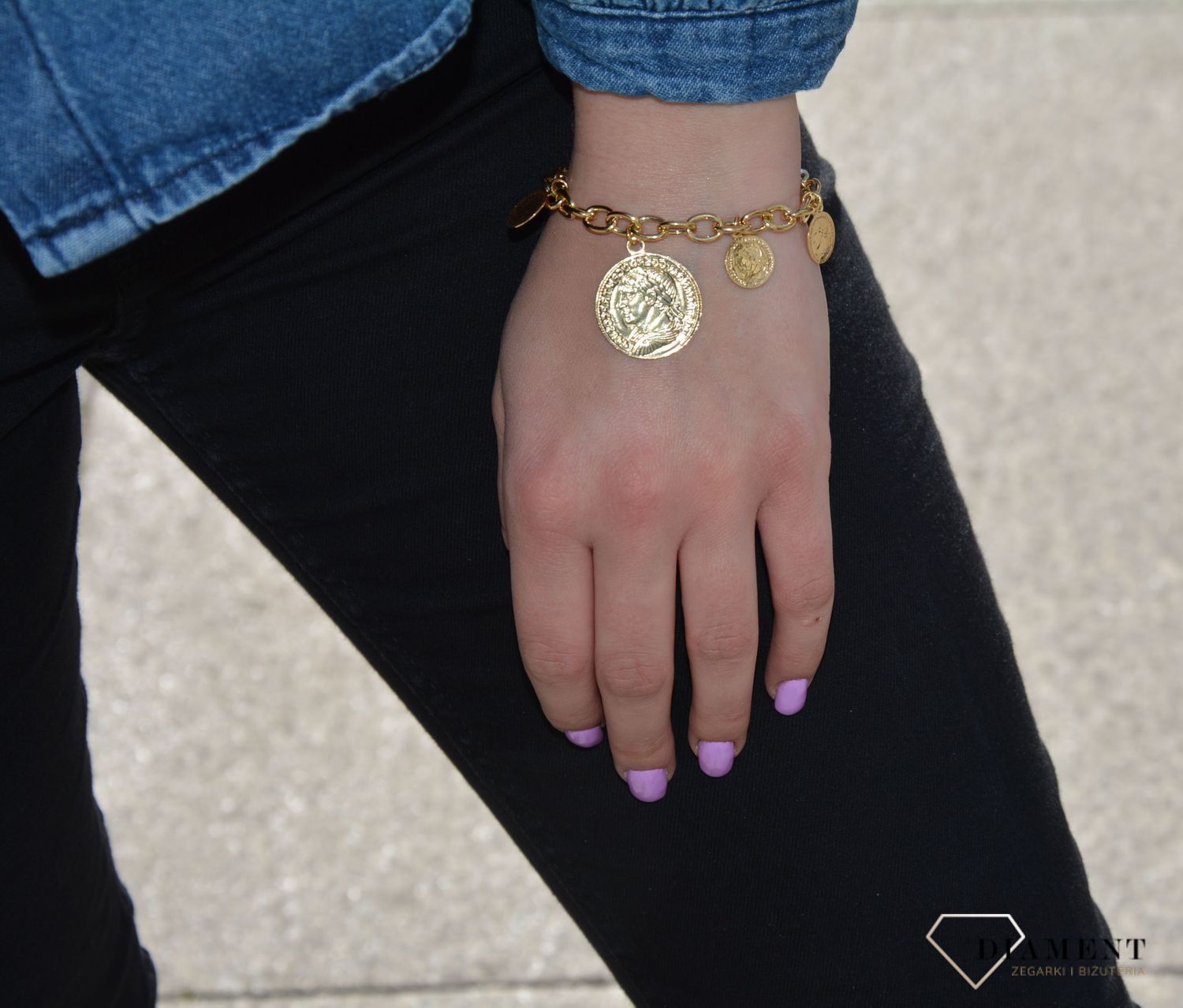 Bransoletka srebrna pozł. monetki Dall'Acqua B RM 24970 (2).JPG